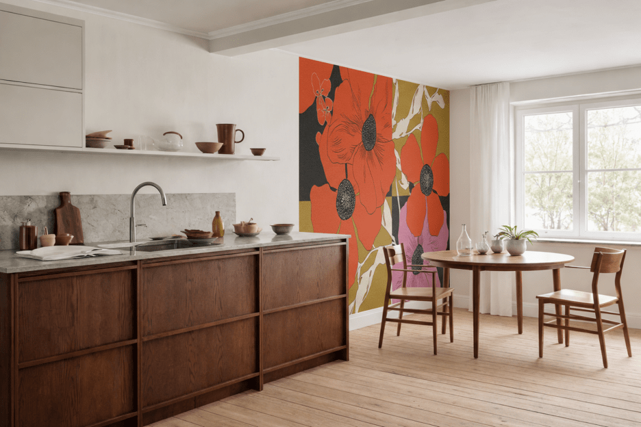 Crimson Blossom Tapestry