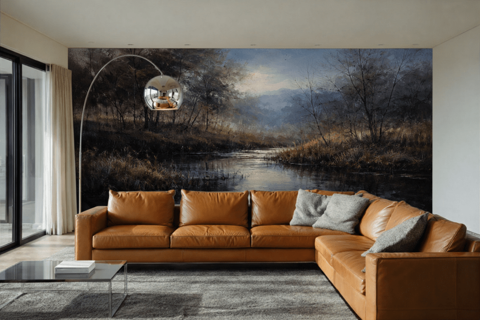 Misty Marshland Reflection