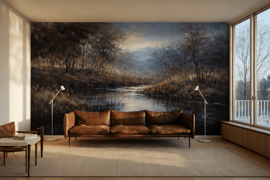 Misty Marshland Reflection