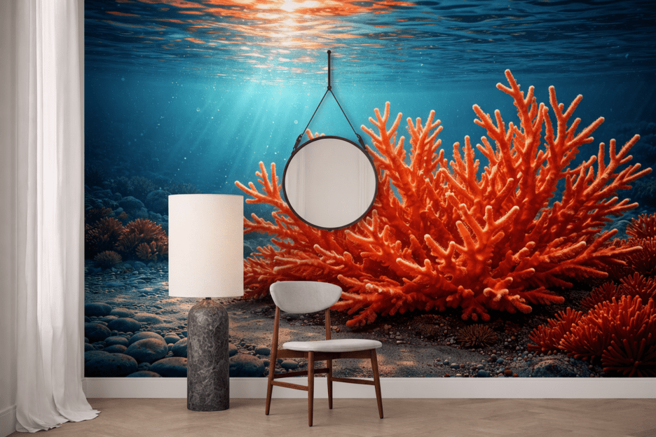 Crimson Fractal Mural