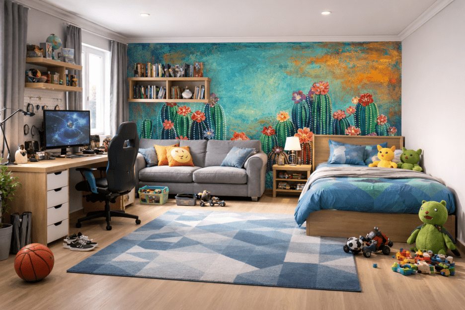 Blooming Cactus Field