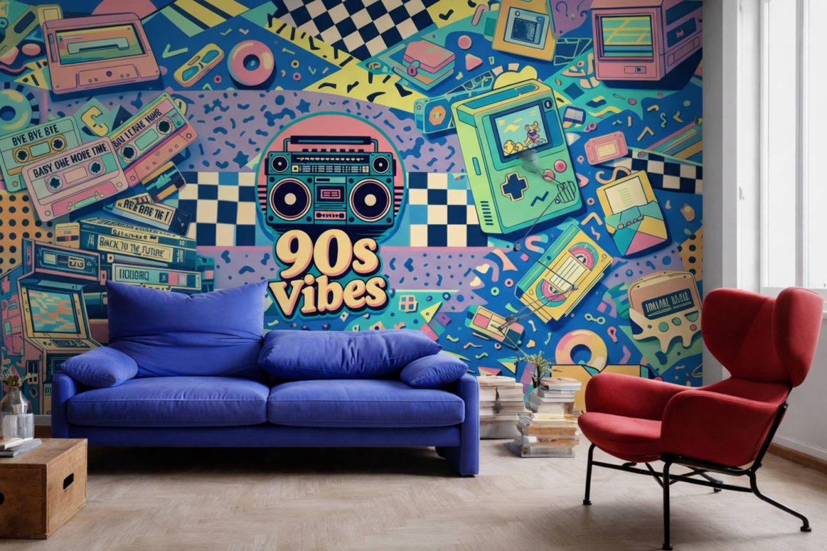 Retro Nostalgia Mural