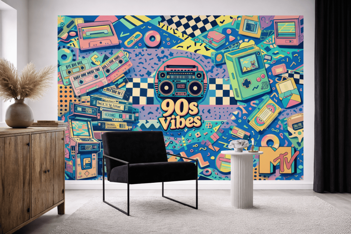 Retro Nostalgia Mural