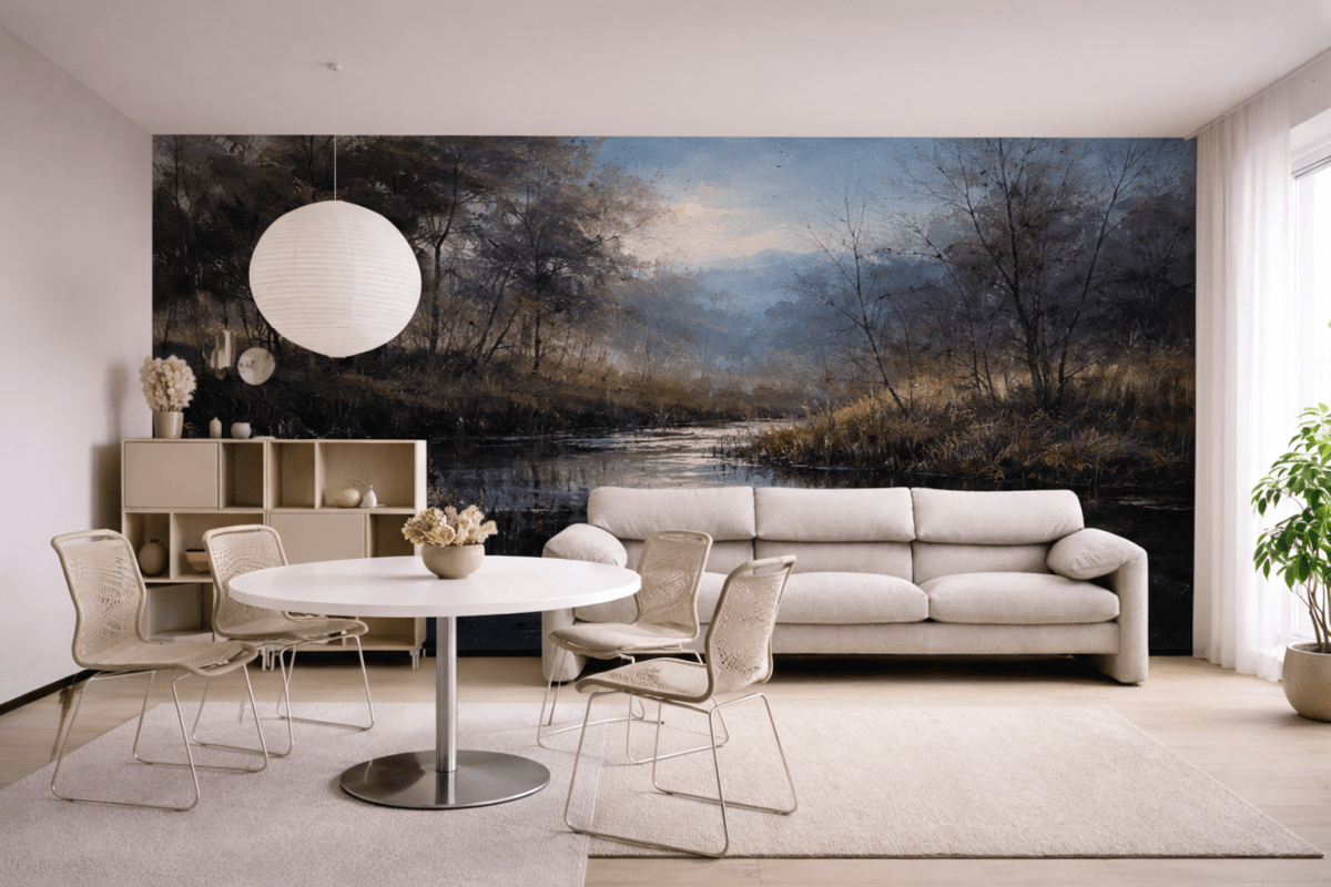 Misty Marshland Reflection