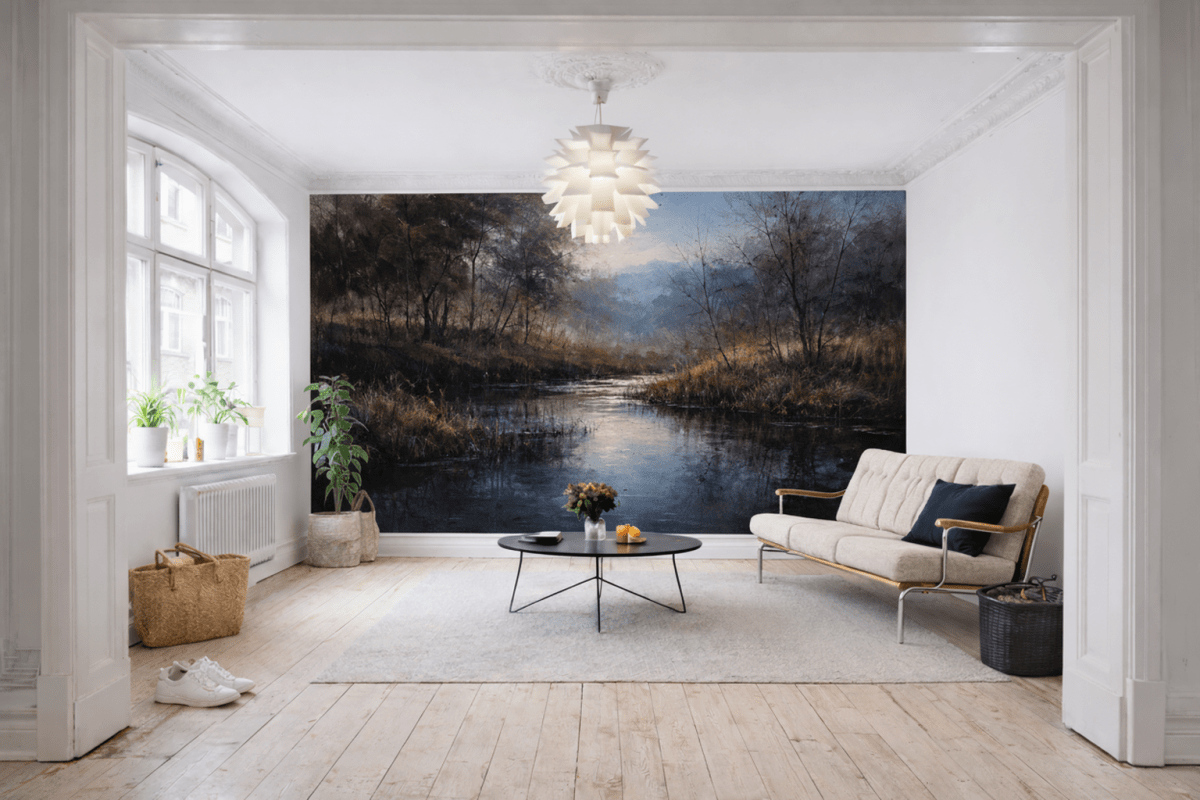 Misty Marshland Reflection