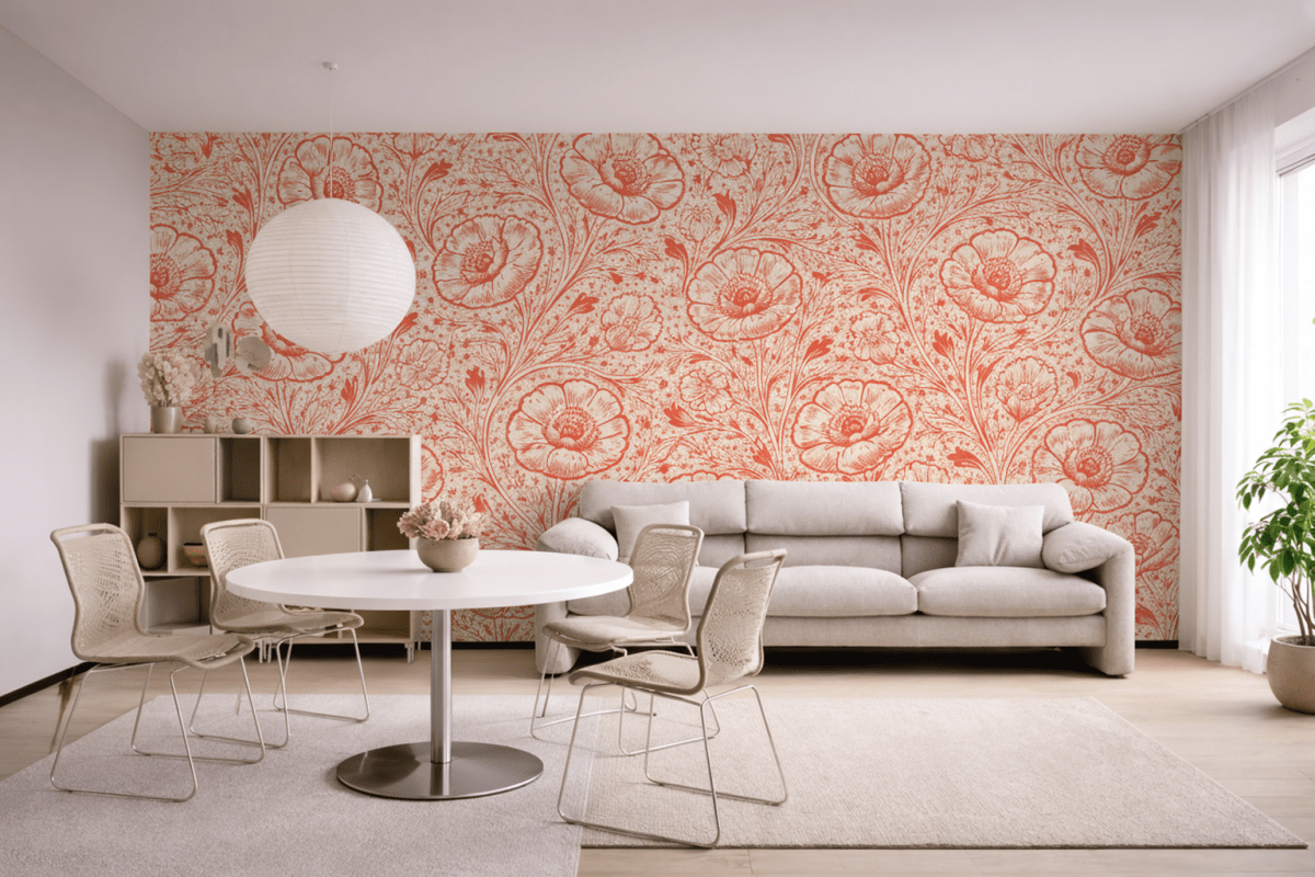 Coral Blossom Tapestry Ii