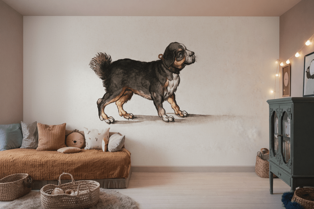 Playful Canine Silhouette