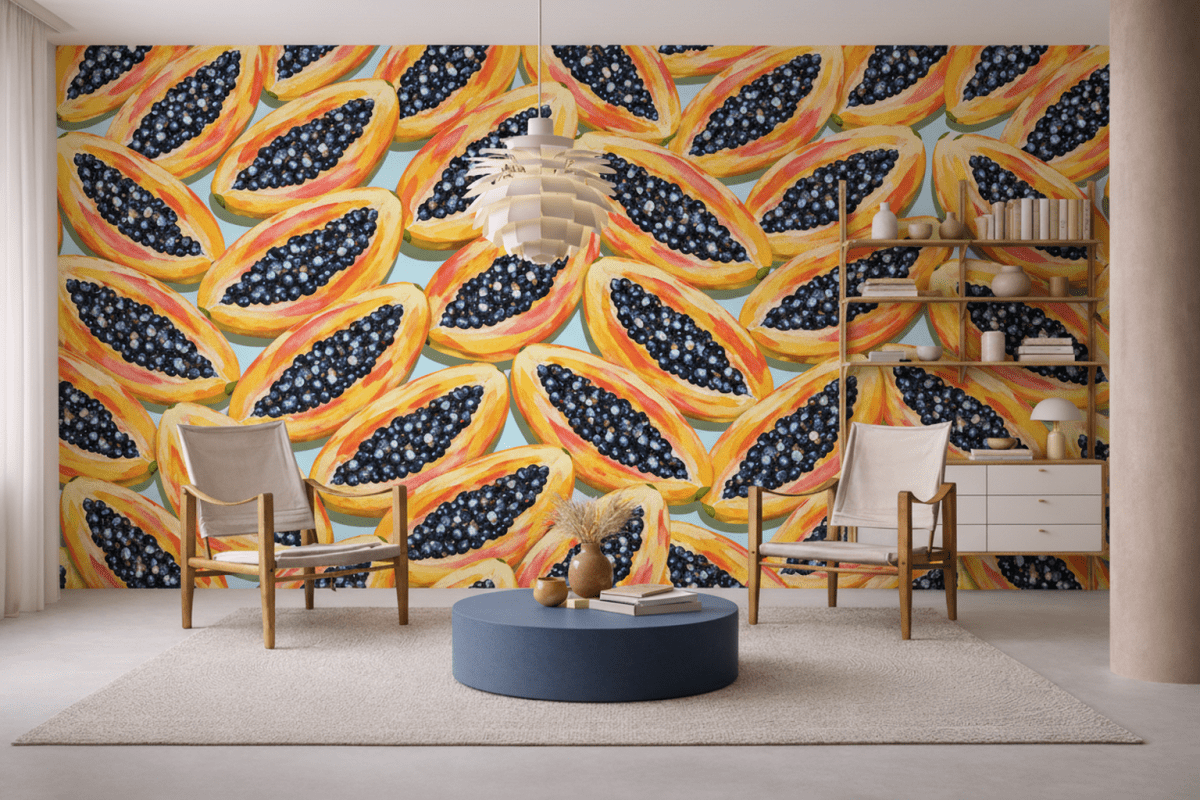 Sunlit Papaya Mosaic